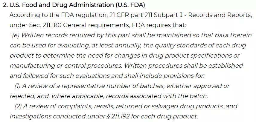 APQR-US-FDA-CFR-211.180