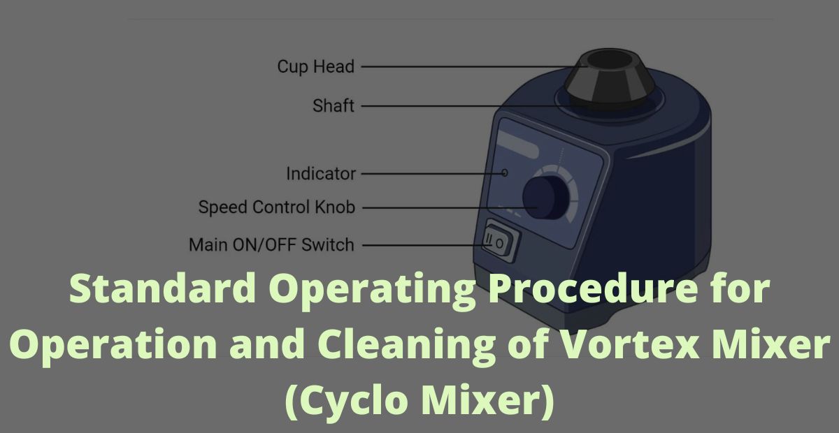 Standard Operating Procedure for Operation and Cleaning of Vortex Mixer (Cyclo Mixer)